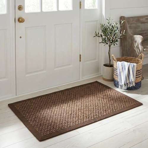 SAFAVIEH Area Rug 2x3 - Natural Fiber Collection - Chocolate, Sisal, Woven Design with Border (NF525D) - color: Chocolate, size: 2' x 3' (Rectangular)