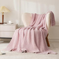 WESHIONGOO Pink Throw Blanket for Couch Soft Knit Throw Blanket with Chenille Yarn Non-Shedding, Chenille Blanket for Living Room Bed Sofa (50"*60") - color: Pink