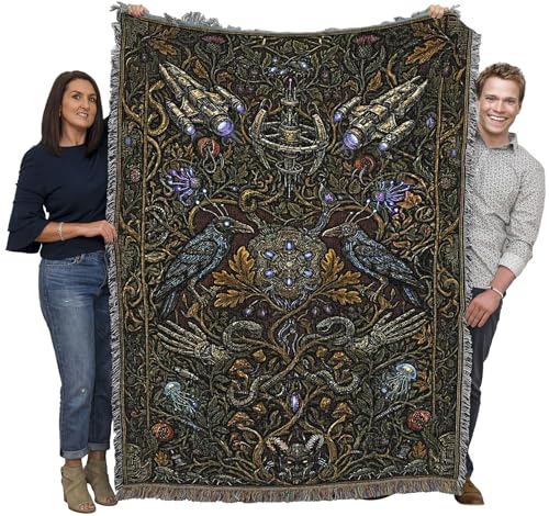 Pure Country Weavers Night Fiction Blanket - Fantasy Gift - Tapestry Throw Woven from Cotton - Made in The USA (72x54) - color: Night Fiction, size: 72x54