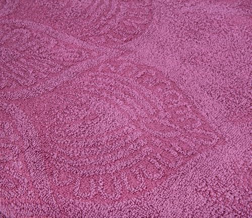 100% Cotton Throw Blanket for Couch Sofa or Bed All Season Terry Blankets & Throws, Lightweight & Breathable Cotton Blanket, Picnic Rug, Terry Bed Sheet (Peony) - color: Peony