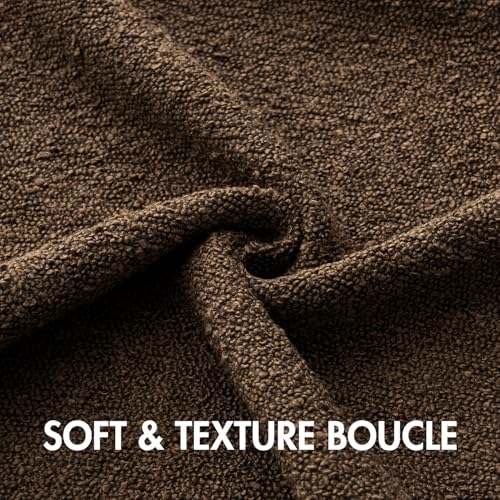 MIULEE 18x18 Inch Decorative Pillow Covers for Couch Bed Set of 2 Textured Boucle Neutral Throw Pillow Covers Dark Brown Accent Solid Vintage Pillowcases Sofa Living Room Home Decor - color: Brown, size: 18" x 18" (Pack of 2)