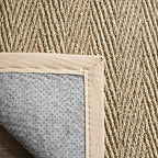 Safavieh Area Rug 6x8 - Natural Fiber Collection - Natural & Beige, Seagrass, Herringbone Pattern with Border (NF115A) - color: Natural/Beige, size: 6' x 8' (Rectangular)