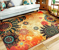 Contemporary Boho Retro Style Abstract Living Room Floor Carpets,Non-Skid Indoor/Outdoor Large Area Rugs,75"x98" Lotus - size: 6'3" x 8'2" (Oblong)