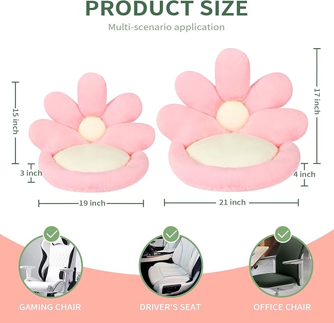 Ditucu Flower Shape Chair Pillow Cute Seat Cushion 21 inch Comfy Lazy Sofa Floor Pillows Dorm Seating for Bedroom Decor Pink