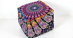 CRAFT KALA Mandala Meditation Floor Pillows Square Pillow Cover Seating Hippie Decorative Adults Bohemian Cushion Cover Outdoor Living Room Throw Ottoman Poufs Cover 20X20X14 inches,Pink Yellow Mirchi