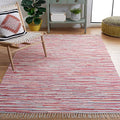 SAFAVIEH Rag Rug Collection Accent Rug - 3' x 5', Red & Multi, Handmade Boho Stripe Cotton, Ideal for High Traffic Areas in Entryway, Living Room, Bedroom (RAR129R) - color: Red/Multi, size: 3' x 5' (Rectangular)