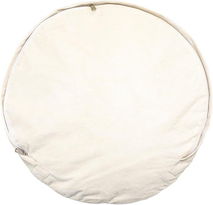 Unstuffed Ottoman Pouf Round Foot Rest Poof Ottoman No Filler Floor Foot Stool Pouf Bean Bag Cover with Storage for Living Room Bedroom