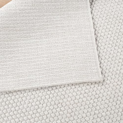 CAMILSON Easy Jute Rug 8x10, Indoor Outdoor Off-White Farmhouse Area Rugs for Living Room Patio and Kitchen Rug, Solid Woven Design, Easy-Cleaning, Non Slip Washable Outside Carpet Alfombras (8 x 10)