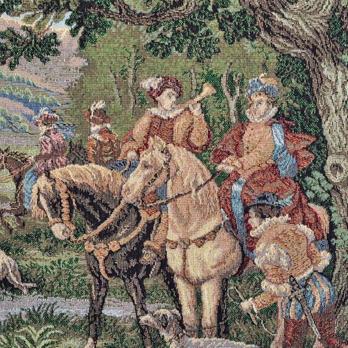 AureoMadis Medieval Vintage Tapestry Wall Hanging - Botticelli's Spring Art Replica, Jacquard Woven Aesthetic Set with Tassels, Telescopic Rod, Rope & Hooks for Bedroom & Living Room Decor (42"x27") (Earthy：Hunting Scene-Finished Edges) - color: Earthy：Hu