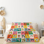 Colorful Bow Throw Blanket Preppy Blanket Coquette Flannel Soft Cute Bow Decor Lightweight Aesthetic Room Christmas Thanksgiving Decor Gifts for Women Girl for Sofa Couch Travel Bed 30"x40"