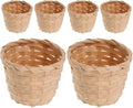 Kichvoe Bamboo Storage Basket Mini Woven Organizer 3.54X3.54X2.95In Small Wicker Container for Kitchen Picnic Flower Display Home Decor