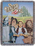 NORTHWEST Warner Brothers Wizard of Oz, 'Group' Woven Tapestry Throw Blanket, 48" x 60", Multi Color