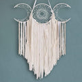 ANROYE White Triple Moon Goddess Macrame Wall Hanging, Boho Crescent Dream Catcher, Bohemian Dreamcatcher for Women Bedroom, Woven Tapestry-Witchcraft Gift, Pagan Decor for Adults Decoration