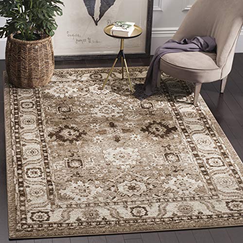 SAFAVIEH Vintage Hamadan Collection Area Rug - 2'7" x 5', Taupe, Traditional Persian Design, Non-Shedding & Easy to Clean, Ideal for Front Door, Kitchen, Entryway, Accent Space (VTH214T) - color: Taupe, size: 2'7" x 5' (Rectangular)