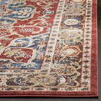 SAFAVIEH Bijar Collection 3' x 5' Red / Royal BIJ605R Traditional Oriental Distressed Non-Shedding Living Room Bedroom Accent Rug - size: 3' x 5' (Rectangular)