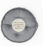 Round Floor Cushion, Floor Pillow Thick Floor Seating, Comfortable Supportive, Quilted Soft Booster Seat Pad for Yoga Meditation, Yoga Cushion, 56 cm 22 inch, Ibiza, Light Grey