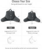 Blissful Diary Reading Pillow for Sitting in Bed, Large Flannel Back Pillow Bed Sitting Up for Adult & Children, Backrest Cushion for Sit Up in Couch or Floor, Dorm Essentials, Dark Gray