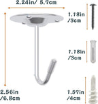 NACETURE Ceiling Hooks for Hanging Plants 3 Pack - Plant Hanger Indoor Hanging Hooks Metal Plant Bracket Iron Lanterns Hangers for Wind Chimes (Stainless Steel 3 Pack)