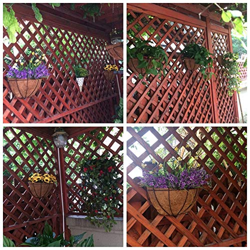 HFHOME 14" Dia Half Round Coco Liner, Half Circle Wall Coir Planter, Coco Fiber Replacement Liners for Wall Hanging Baskets- 2 PCS - size: 14"-2PCS