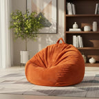 Stuffed Animal Storage Bean Bag Cover (No Filler), Corduroy Kids & Toddler Bean Bag Chair for Teens & Adults, Toy Storage Organizer, Comfy Sofa for Playroom (Amber Color, Kids (Cover Only）)