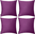 4-Pack 100% Cotton Comfortable Solid Decorative Throw Pillow Case Square Cushion Cover Pillowcase Sublimation Blank Pillow Covers (Cover Only,No Insert)(16x16 inch/ 40x40cm,Dark Reddish Purple)