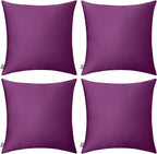 4-Pack 100% Cotton Comfortable Solid Decorative Throw Pillow Case,Thmyo Square Cushion Cover Pillowcase Sublimation Blank Pillow Covers DIY Throw Pillowcase(18x18 inch/ 45x45cm,Dark Reddish Purple)