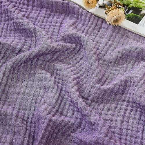 EMME Cotton Muslin Large Throw Blanket Couch Breathable Gauze Soft Lightweight Bed Blankets Adults (Heather Purple, 50"x70") - color: 14 - Purple, size: Large Throw (50" X 70")
