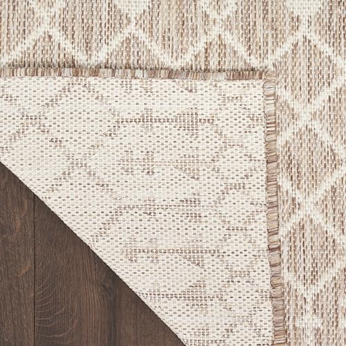 Nourison Home Positano Beige 8' x 10' Area Rug - Easy Clean, Non Shedding, Bed Room, Living Room, Dining Room, Kitchen (8' x 10') - color: Beige, size: 8' x 10' (Rectangular)