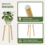Leaf&lull Tall Plant Stand Indoor Small Plant Table for Large Plants Wooden Plant Stool Plant Holder for Living Room Bedroom Balcony White