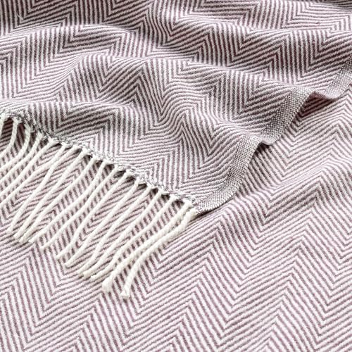BOURINA Herringbone Throw Blanket,Soft Lightweight Cozy Throw for Bed Couch Decorative Blanket, Purple 50" x 60" - color: Purple, size: 50"x60"