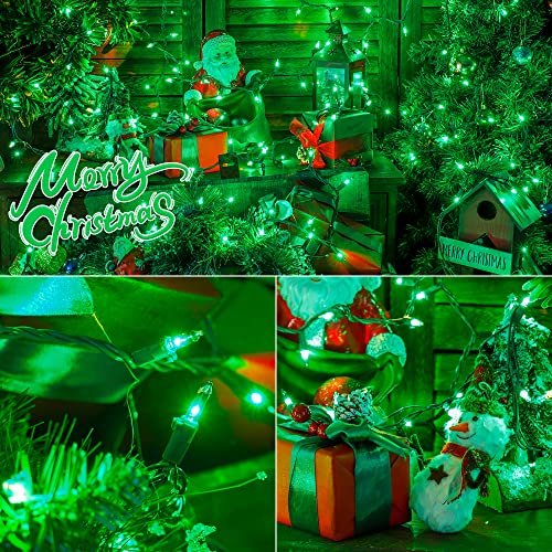Hopolon St. Patrick's Day Mini String Lights, 2PACK 50Count 13Feet Incandescent Bulb Waterproof Green Fairy Lights Plug in for Indoor Outdoor Halloween Party Patio Christmas Decor,Green - color: Green,Green Wire, size: 2PACK, 50 count