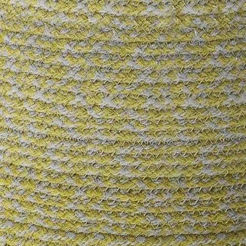 SIMPLIHOME Bayley Transitional Round Braided Pouf in Muted Yellow and Natural Cotton for the Living Room, Bedroom and Kids Room - color: Muted Yellow and Natural