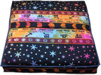 CRAFT KALA Mandala Floor Pillow Cushion Cover Seating Throw Cover Hippie Decorative Bohemian Ottoman Poufs Pom Pom Pillow Cases Boho Indian Cotton Living Room Yoga Home Décor 35" Square, Multi Zodiac