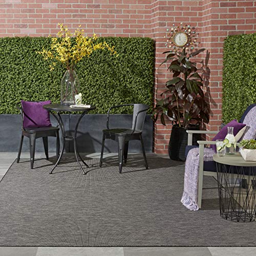 Nourison Home Positano Charcoal 2'2" x 12' Area Rug - Easy Clean, Non Shedding, Bed Room, Living Room, Dining Room, Kitchen (12' Runner) - color: Charcoal, size: 2'2" x 12' (Runner)