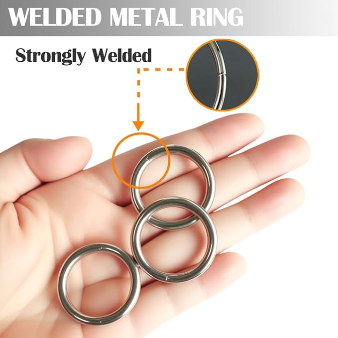 Ewparts Metal Rings for Crafts 1 inch 3 0Pack Small Metal Rings Stainless Steel Welded 4mm Thick Heavy Duty Matel O Ring for Macrame Plant Hanger,Dog Leashes Bulk Small Craft Macrame Ring