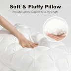 Shatex Hand-Tufted Pillow, Dual-Sided Design Hotel Quality Bed Pillow for Side, Back, and Stomach Sleepers, White, 28 x18 in (Single Pack)