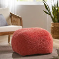 Foamma Pouf Ottoman Coral, 16"x16"x16" - Square Ottoman Foot Rest for Living Room and Bedroom, Pouf Footstool with Microfiber Cover, Foot Rest for Couch, Boho Furniture for Home