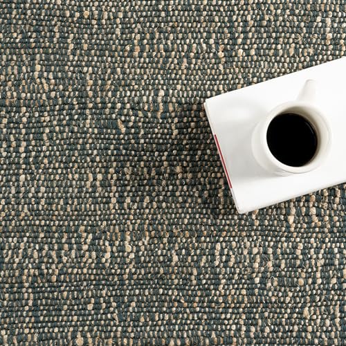 Nuloom Elfriede Handmade, Green/Natural, 8'6" x 11'6", Solid, Rustic, Jute, Soft and Textured, High Traffic, Stain Resistant, Easy Clean, Durable Area Rug for Bedroom, Living Room, Dining, Den, Foyer - color: Green, size: 8'6" x 11'6" (Rectangular)