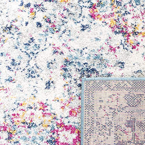 SAFAVIEH Madison Collection Runner Rug - 2'3" x 8', Navy & Teal, Boho Chic Distressed Design, Non-Shedding & Easy Care, Ideal for High Traffic Areas in Living Room, Bedroom (MAD611N) - color: Navy/Teal, size: 2'3" x 8' (Runner)