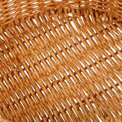 Hemoton Boho Plant Stand: Rattan Planter Basket - Desktop Succulent Flower Stand - Small Flower Pot Holder Rack - Planter Shelf For Living Room Balcony And Tabletop