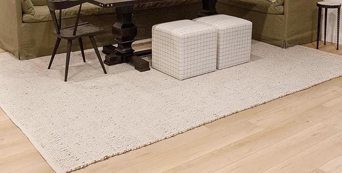 Jute Area Rug 9x12 Ft, Handmade Natural Braided Double Sided Rectangular Rug, Reversible Beige Woven Floor Carpet for Living Room, Bedroom, Dining Room & Farmhouse Decor