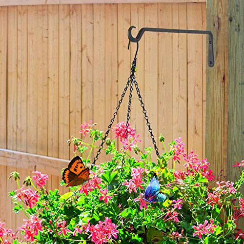 AILIN YELOKIE 12" Plant Hangers 6-Pack - Heavy Duty Rust-Resistant Steel Hooks for Bird Feeders, Indoor/Outdoor Plants & Wall Decor, Black - color: Black, size: 12in-6-Black