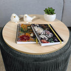 Round Ottoman with Storage Set of 2 Upholstered Velvet Vanity Stool for Living Room Storage Ottomans Multifunctional Foot Rest (Gray)