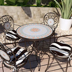LVTXIII Outdoor Bistro Chair Cushions, 15"x15"x4" Round Patio Chair Cushions, All Weather Tufted Seat Cushions for Patio Furniture Use, Set of 2, Cabana Black - color: Cabana Black