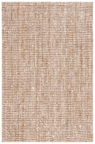 SAFAVIEH Area Rug 5x8 - Natural Fiber Collection - Natural & Ivory, Handmade Jute, Farmhouse Style, Chunky Textured Thick Pile (NF447N)