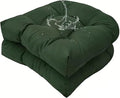 Set of 2 Outdoor Indoor U Shaped Wicker Seat Cushion Decorative Tufted Chair Pads Dark Green Chair Cushions Set for Patio Garden Home Office Furniture