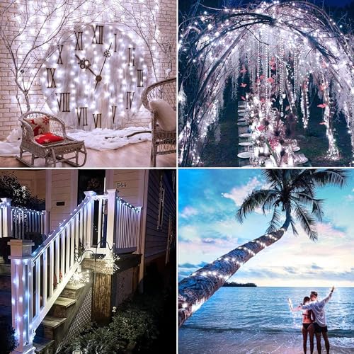 Joomer Fairy String Lights 66FT 200 LEDs Plug in Fairy Lights Indoor Copper Wire String Light DIY for Bedroom, Parties, Wedding, Christmas, Outdoor, Indoor Decoration (White, Non-Connectable) - color: White, size: 200led