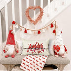 RABUSOFA Valentines Pillow Covers 12x20 inch Valentines Day Decoration Red Love Heart Cardinal Anniversary Wedding Lumbar Throw Pillowcase for Couch Home Decor