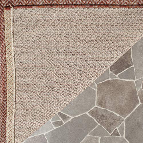 SAFAVIEH Outdoor Runner Rug 2'3"x6'7" - Courtyard Collection - Coastal Design, Red & Beige, Durable & Easy Cleaning, Ideal for Patio, Entryway, Mudroom, Backyard (CY8022-36521) - color: Red/Beige, size: 2'3" x 6'7" (Runner)