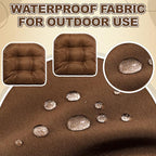 Barydat 3 Pack Wicker Furniture Cushions Waterproof Outdoor/Indoor Tufted Wicker Chair Cushions 1 Loveseat and 2 U-Shape Rattan Chairs for Patio Furniture, Rattan Love Seat, Bench(Brown) - color: Brown